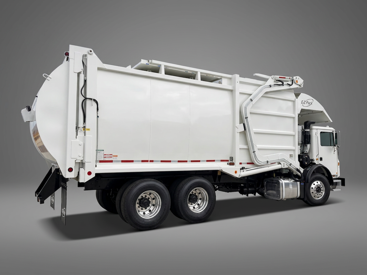 E-Z Pack Hercules commercial front-loader refuse truck
